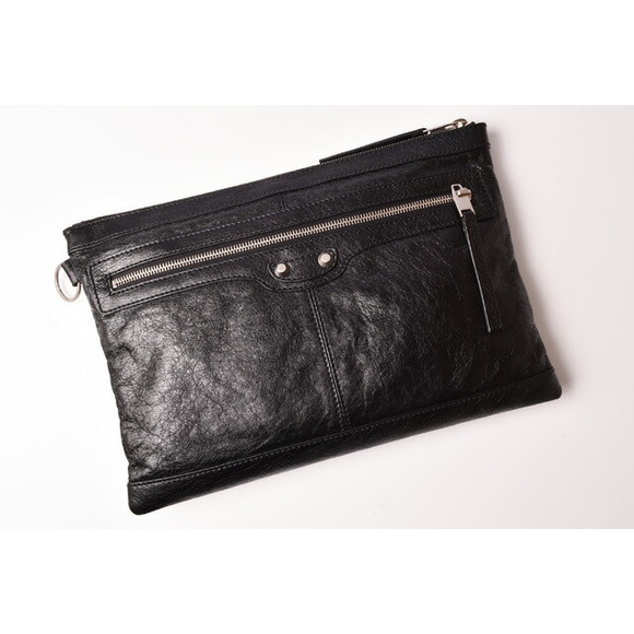 Balenciaga Clutch Bag Shoulder Pouch CLIP ARENA Black - Picture 2 of 8